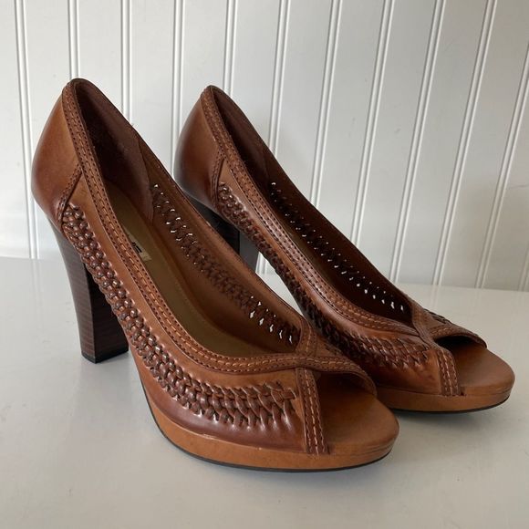 American Eagle Outfitters Shoes - AE Woven Brown Heels
